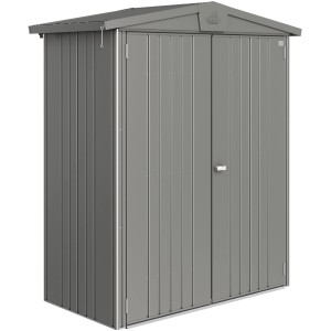 Biohort Metall-Gerätehaus Europa, Quarzgrau-Metallic, 1,3 m² Gerätehaus mit Doppeltür.