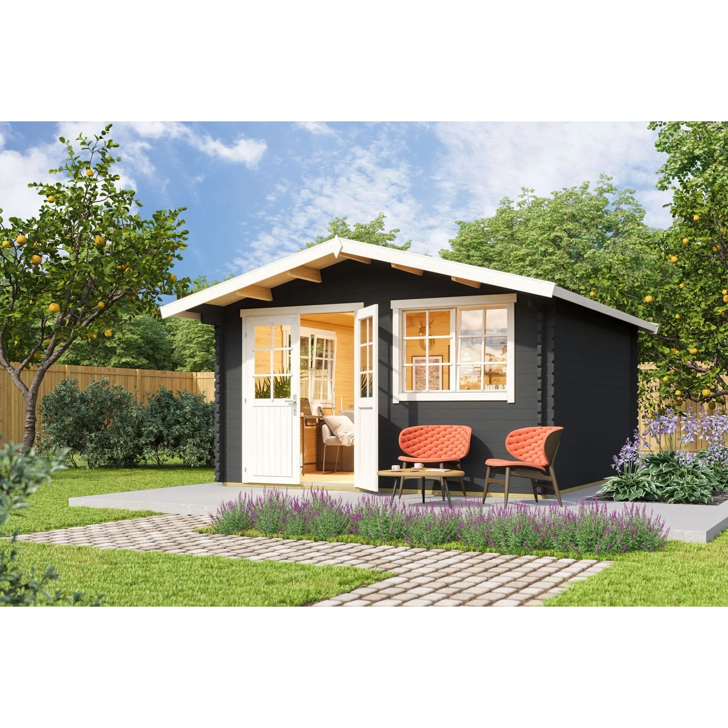 Thumbnail - Lasita Gartenhaus Norderney 3 Carbongrau 390 cm x 390 cm