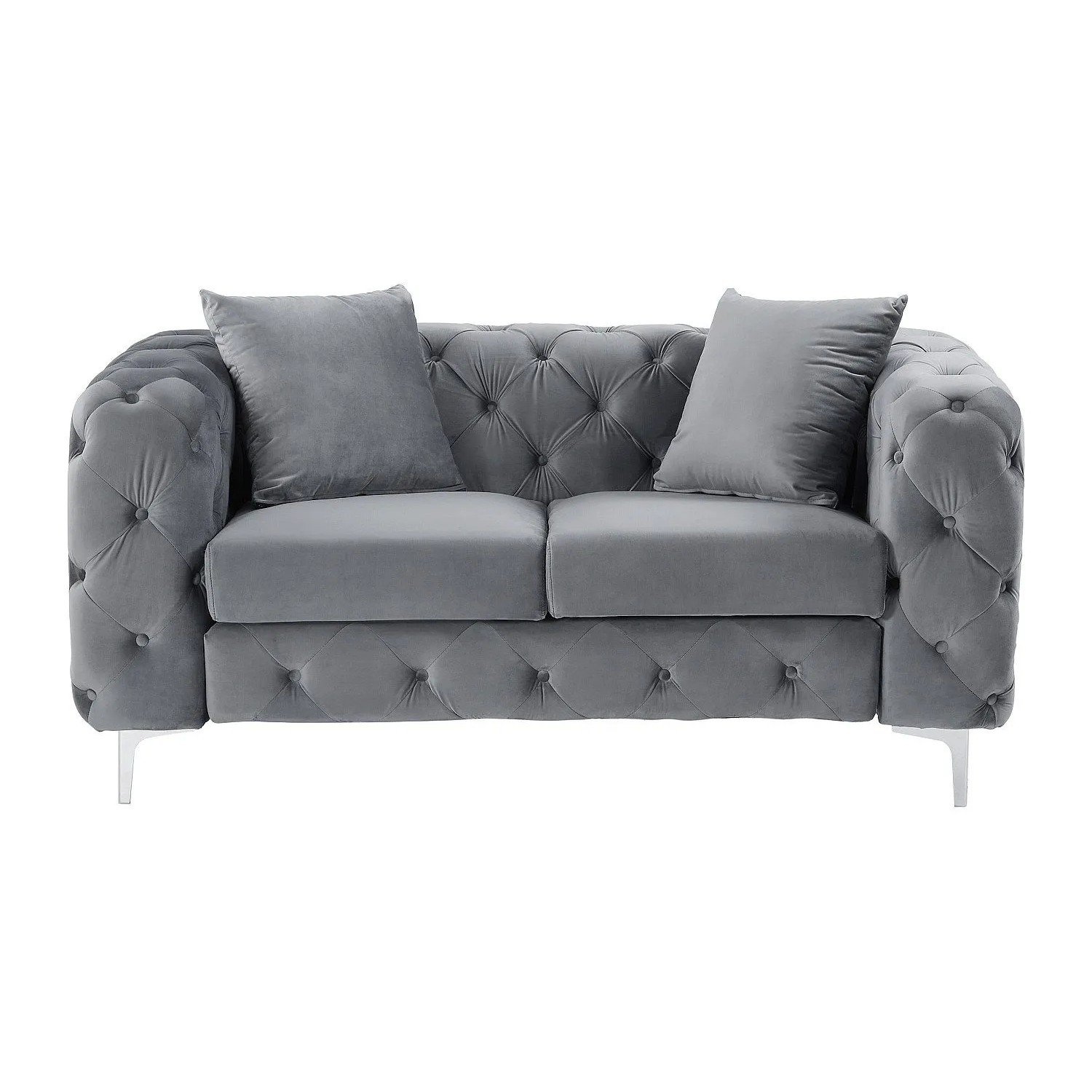 Vente-unique Sofa Ohne Schlafmöglichkeit Edwina Anthrazitgrau 162 cm