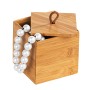 Quadratische Bambusbox Terra S von Wenko mit Deckel und Schmuck.