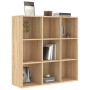 VidaXL Bücherregal Sonoma-Eiche, Holzwerkstoff, 9 Fächer für Bücher und Deko.