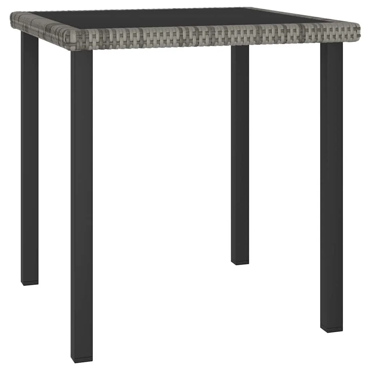 Furnicato Garten-esstisch Grau 70x70x73 Cm Poly Rattan