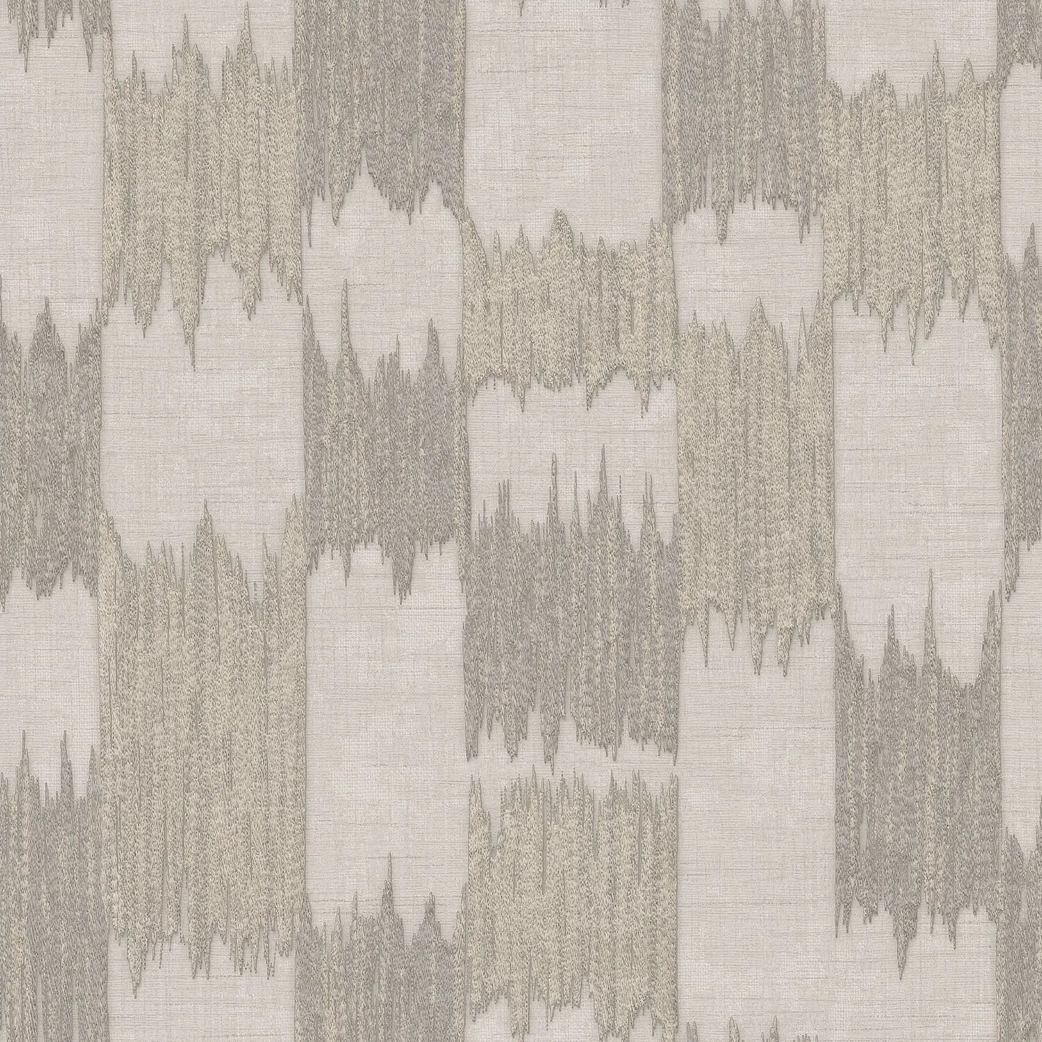 PROFHOME Re521033-Di Ethno Tapete Textiloptik Glänzend Beige Grau Beige 0,53 m x 10,05 m  5,33 m2