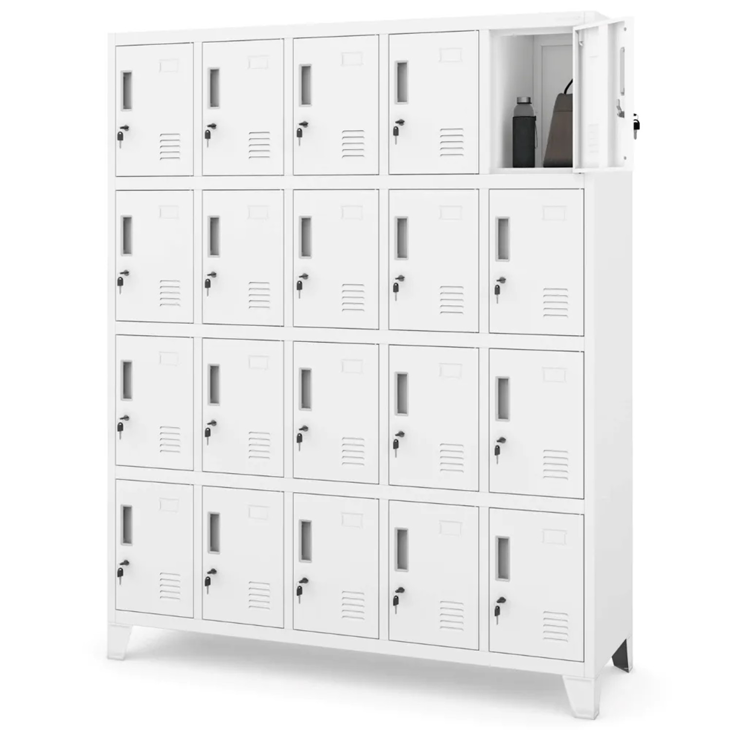 JAN NOWAK Schließfachschrank Spind ROBERT 20 Fächer 172 x 136 x 45 cm Weiß