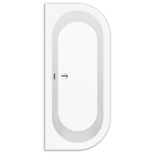 Steinkamp Vorwand-Badewanne Living, 180x80 cm, Weiß, mit Multiplex Trio Ab- und Überlaufgarnitur.