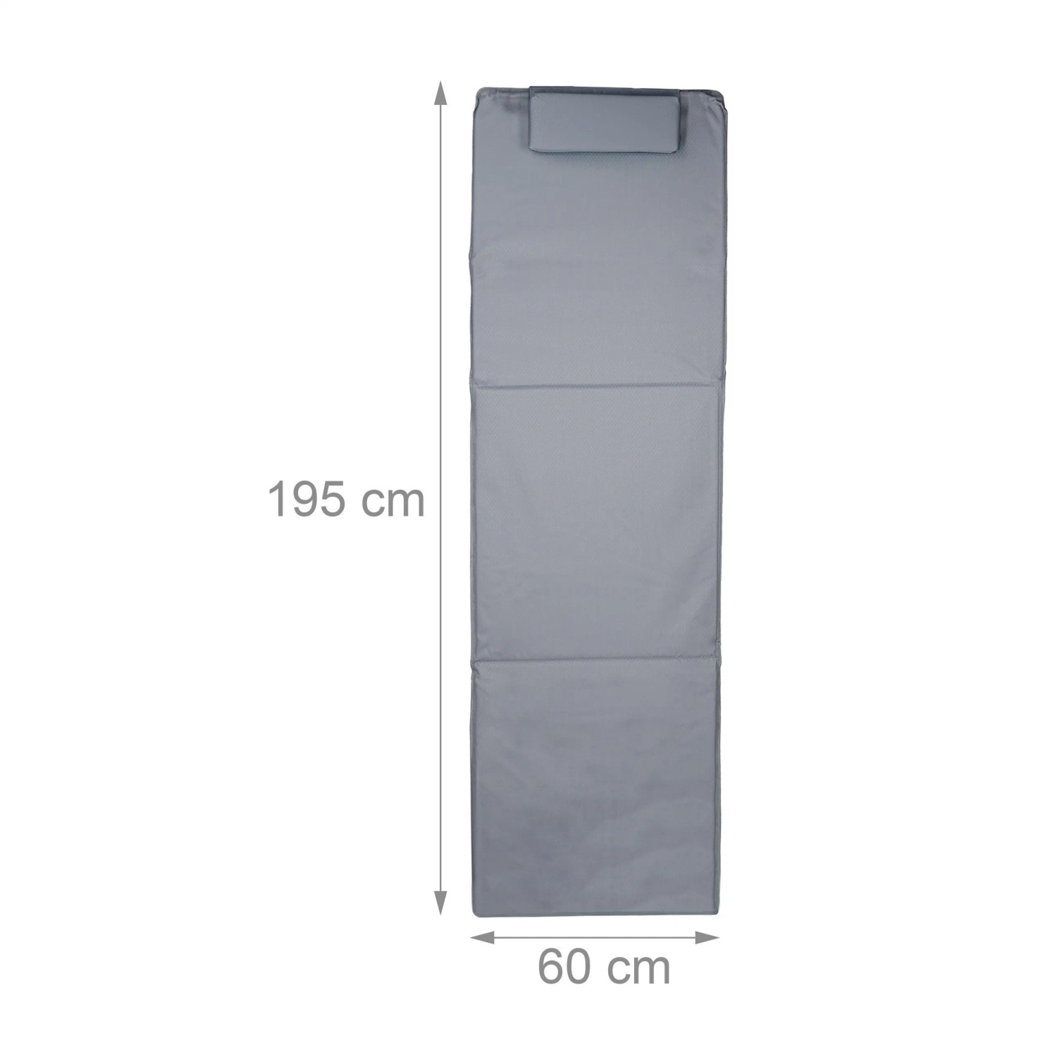 Relaxdays Strandmatte XXL Kunststoff Metall Grau Mit Kopfkissen Höhenverstellbar 195 cm x 60 cm x 4 cm 3 kg_4