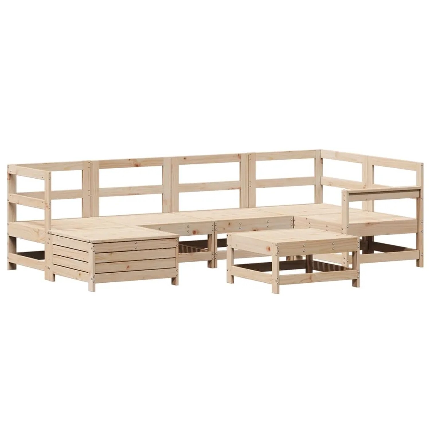 vidaXL 7-Tlg Garten-Sofagarnitur Massivholz Kiefer 3250948 günstig online kaufen
