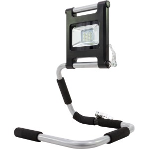 REV Ritter Akku-LED-Arbeitsleuchte Flex 18W, flexibler, silber-schwarzer Ständer.