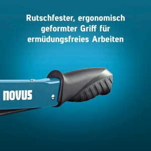 Detailaufnahme: Novus Hammertacker J-033 mit ergonomischem, rutschfestem Griff.