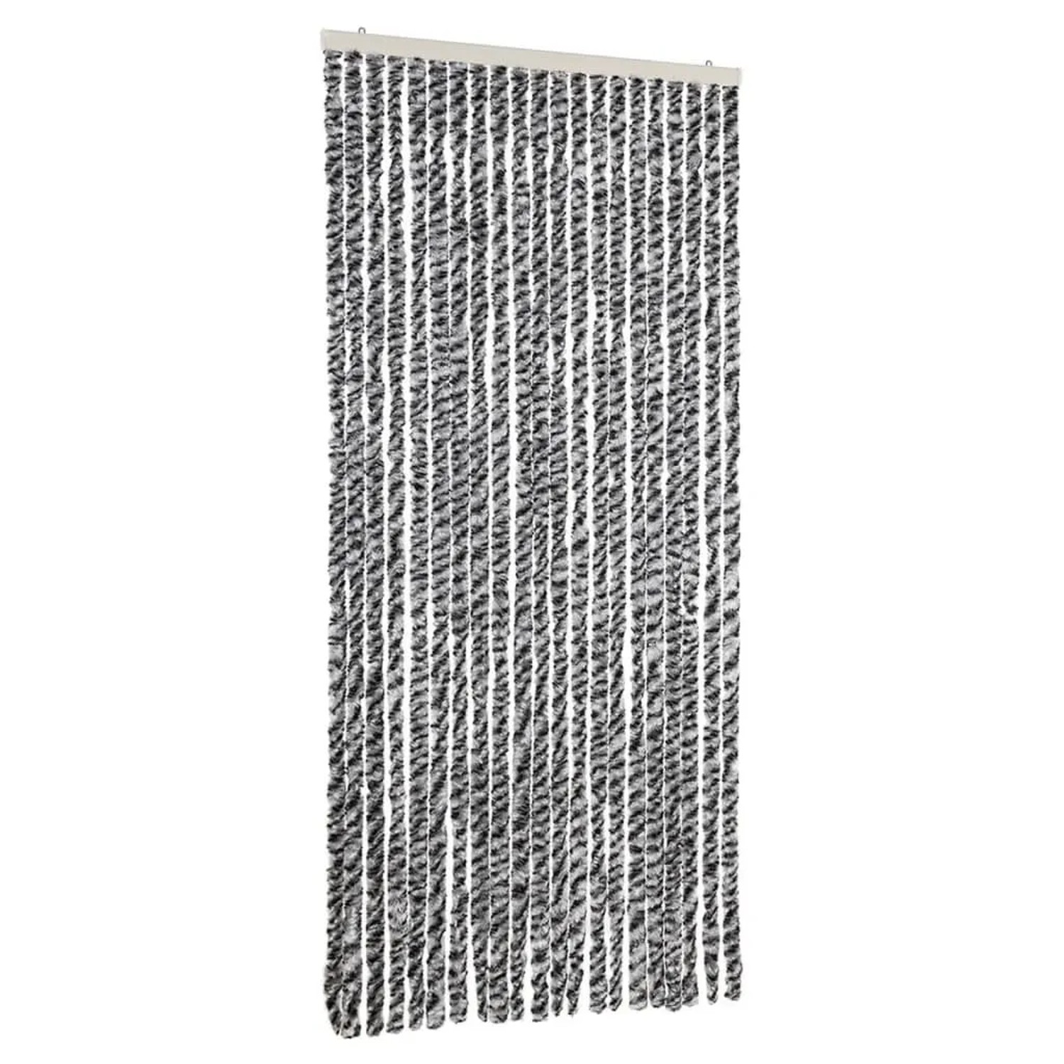 vidaXL Fliegenvorhang Grau Schwarz und Weiß 90x220 cm Chenille 377335