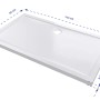 Weiße Aurlane Duschtasse Pure, 140x90 cm, flache Acryl Duschwanne für barrierefreies Bad.
