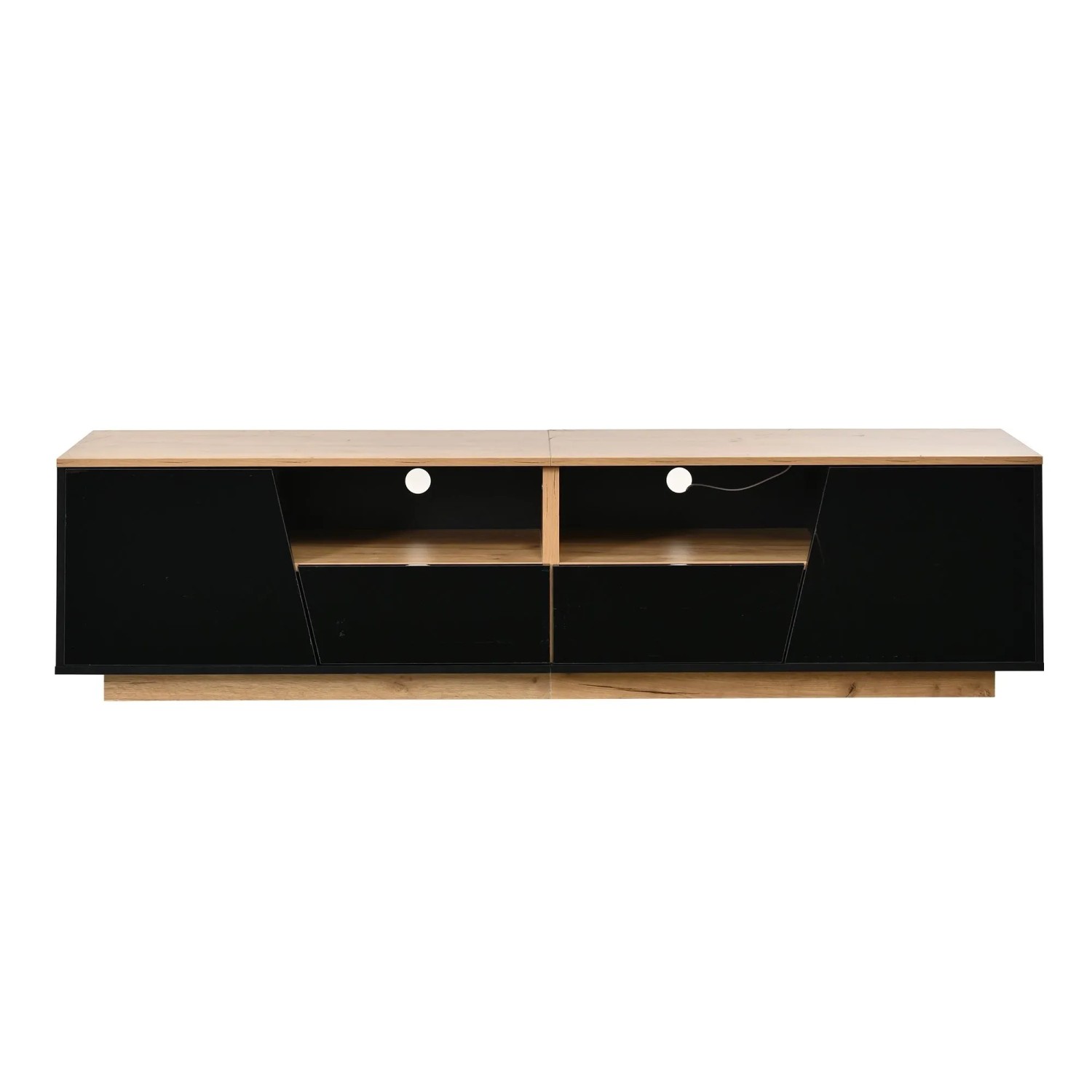 Merax TV-Lowboard 180x40x46 cm LED Hochglanz Schwarz Holz