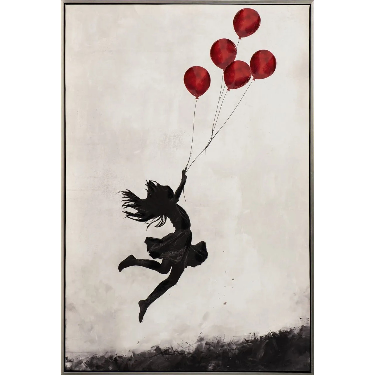 Art Universe Leinwandbild Jumping Balloon Girl 60 x 90 cm