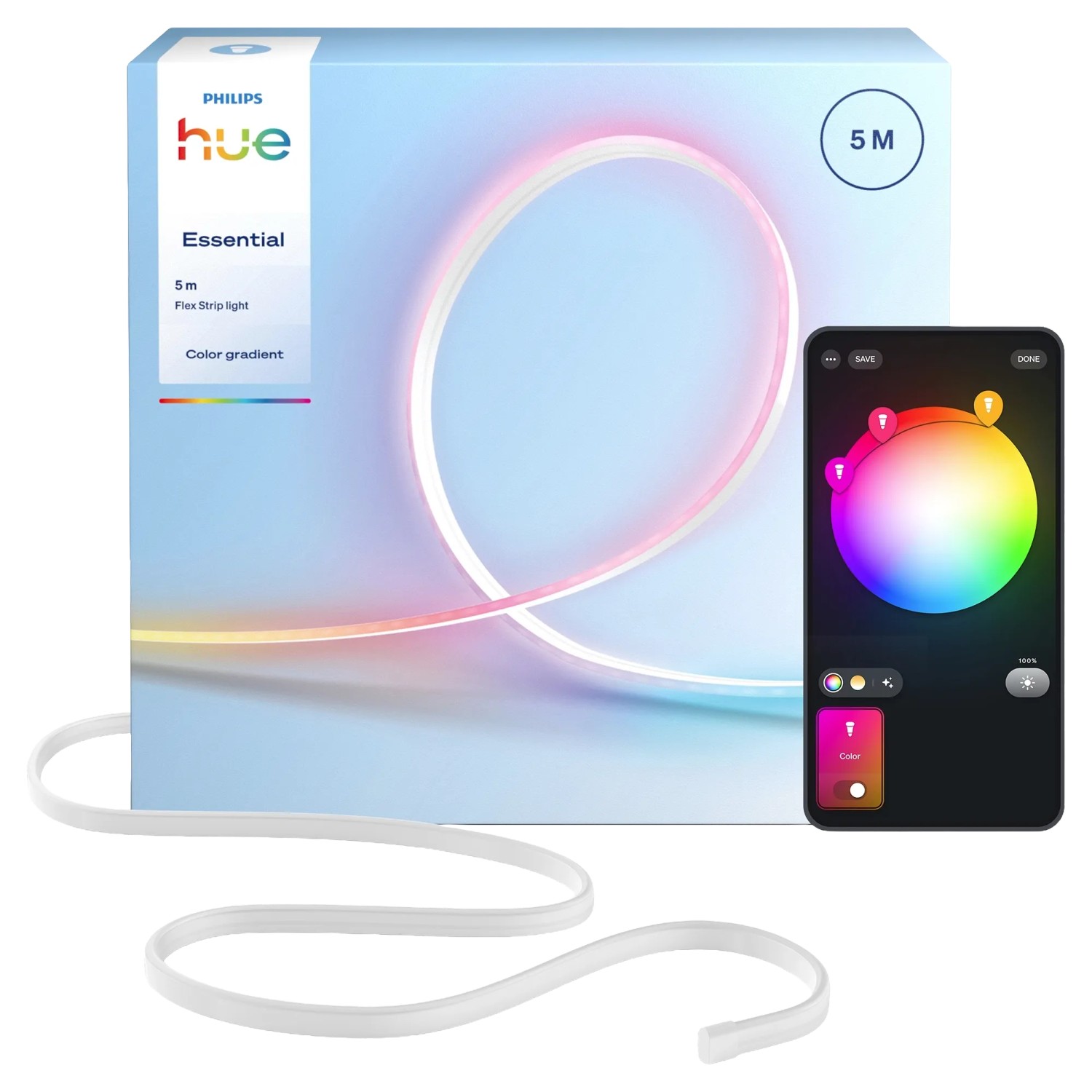 Philips Hue LED-Streifen Neon Flex Essential 19 W 100,m RGBW 5 m