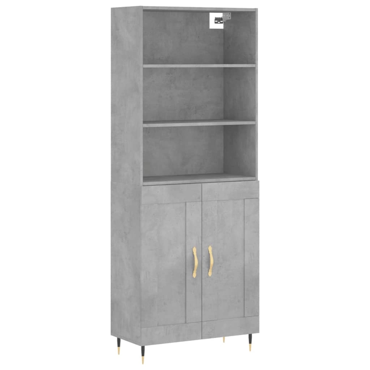 vidaXL Highboard Betongrau 69,5x34x180 cm Holzwerkstoff 3189937 günstig online kaufen