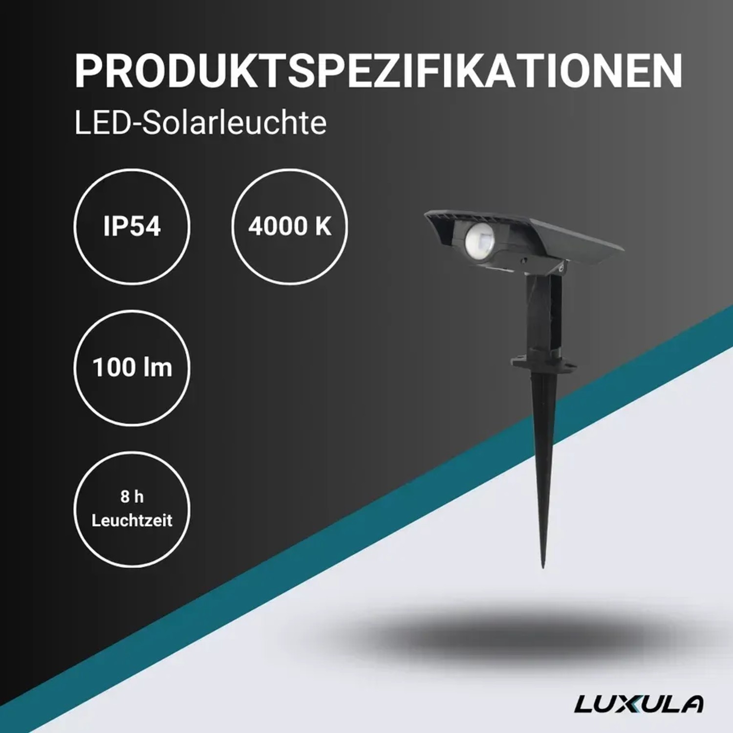 LUXULA Solar Gartenstrahler 4er 4x 100 lm 4000 K Neutralweiß Erdspieß IP 54 kaufen bei OBI