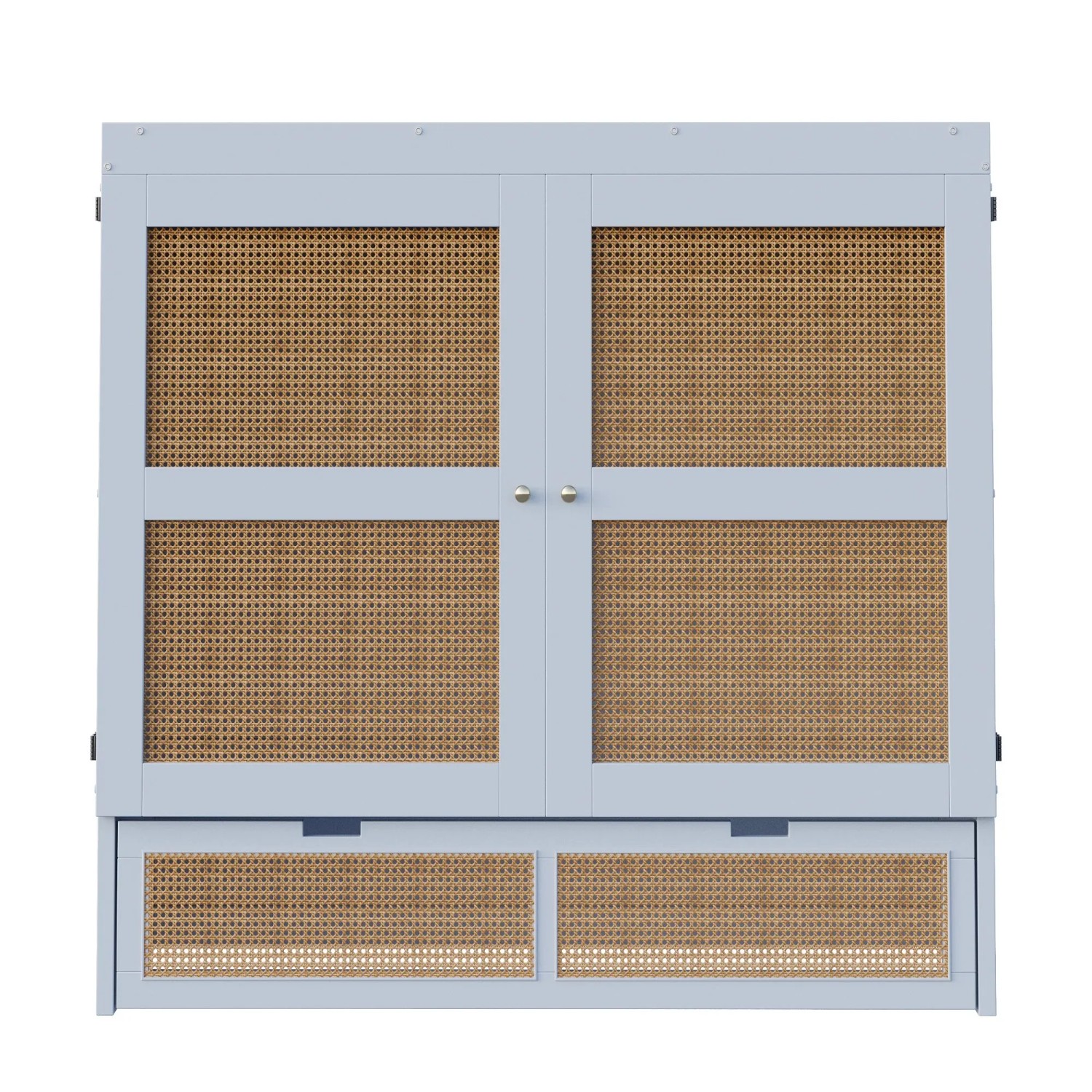 okwish Schrankbett 140x200cm mit Stauraumschubladen Wandbett Jugendzimmer Grau ohne Matratze_8