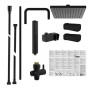 Schütte Überkopfbrause-Set Tokyo, 8-teilig, schwarz matt, mit Kopfbrause, Handbrause, Brauseschlauch und Duschstange.