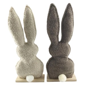 Boltze Dekoaufsteller Owen, 2 Hasenfiguren in Braun- und Beigetönen, 30cm, Osterdeko.