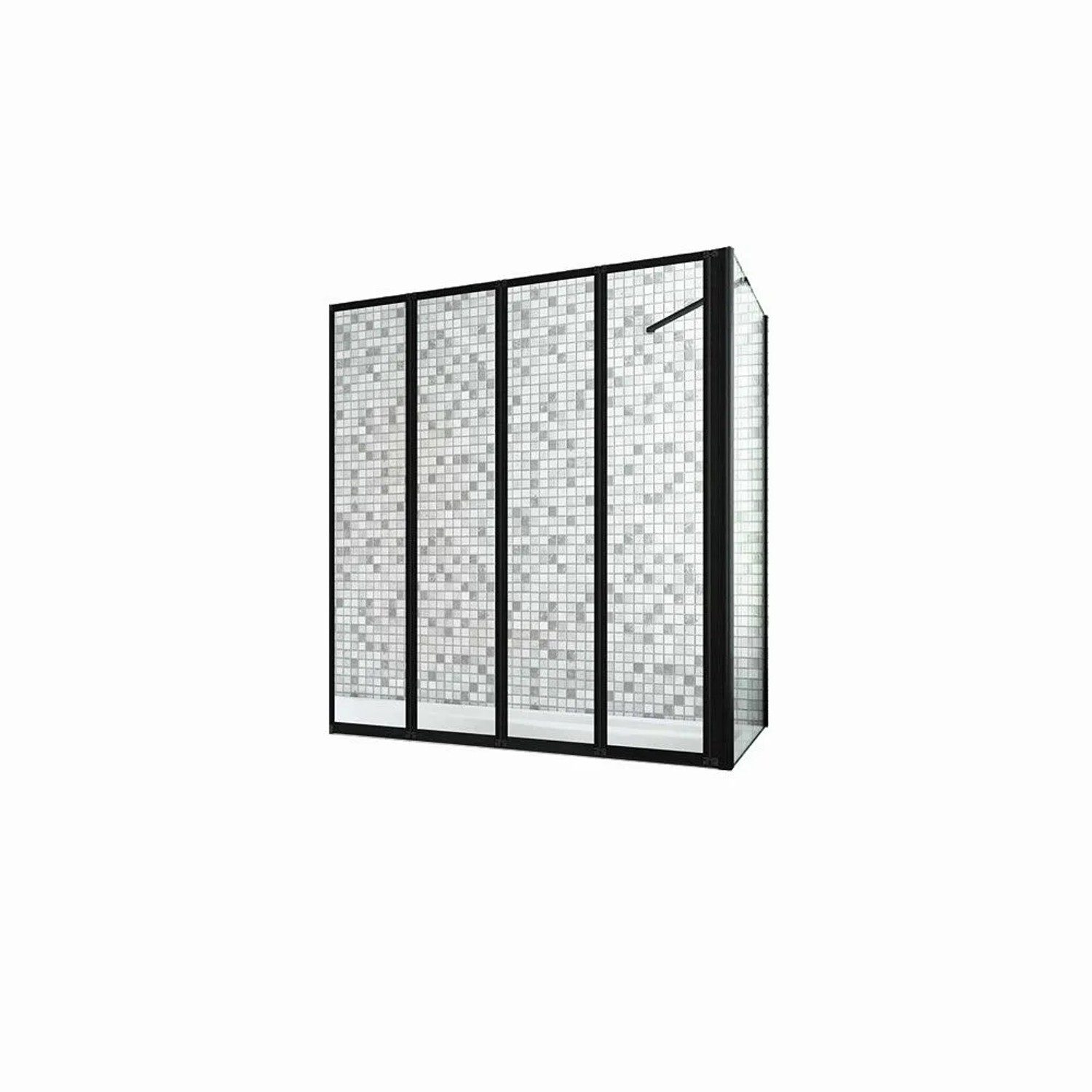 Duschparadies Badewannenaufsatz 100 x 80 x 140cm Faltwand 4tlg Eck Duschabtrennung 4mm ESG Sicherheitsglas Dusche