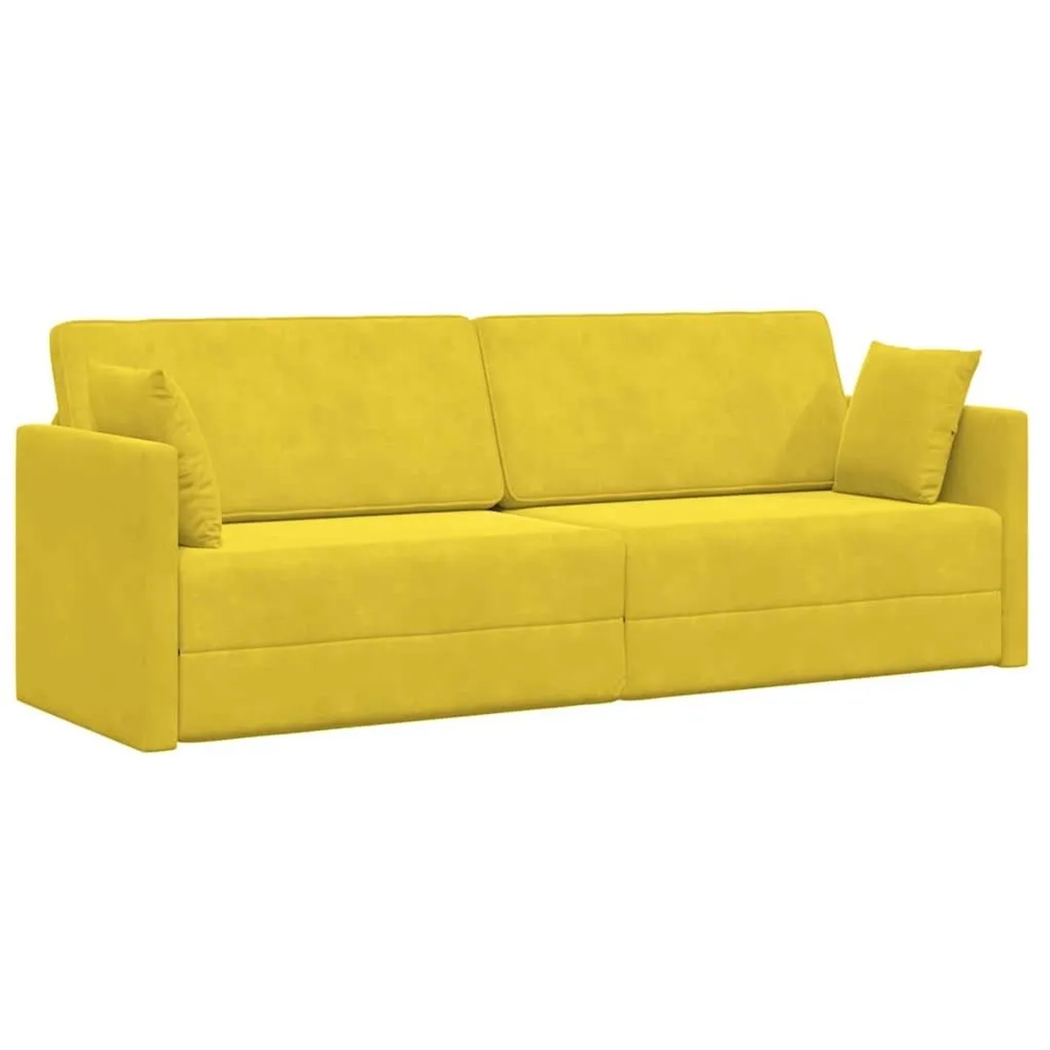 vidaXL Boden-Sofa-Bett 200cm Gelb Samt 4106731