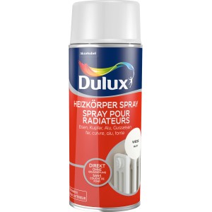 Dulux Heizkörper-Lackspray Matt Weiß, 400ml Dose für Heizkörperlackierung.