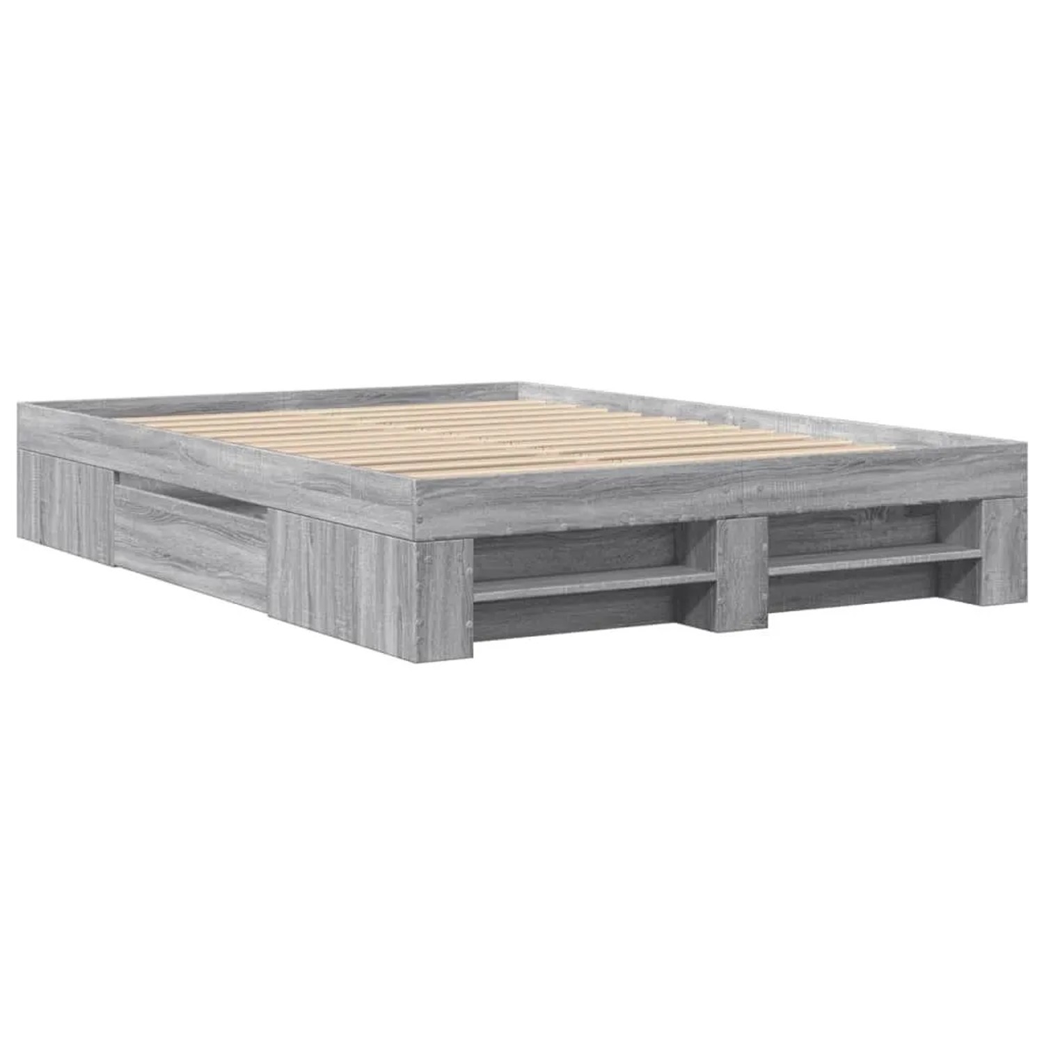 vidaXL Bettgestell Grau Sonoma 140x190 cm Holzwerkstoff 3295504 günstig online kaufen