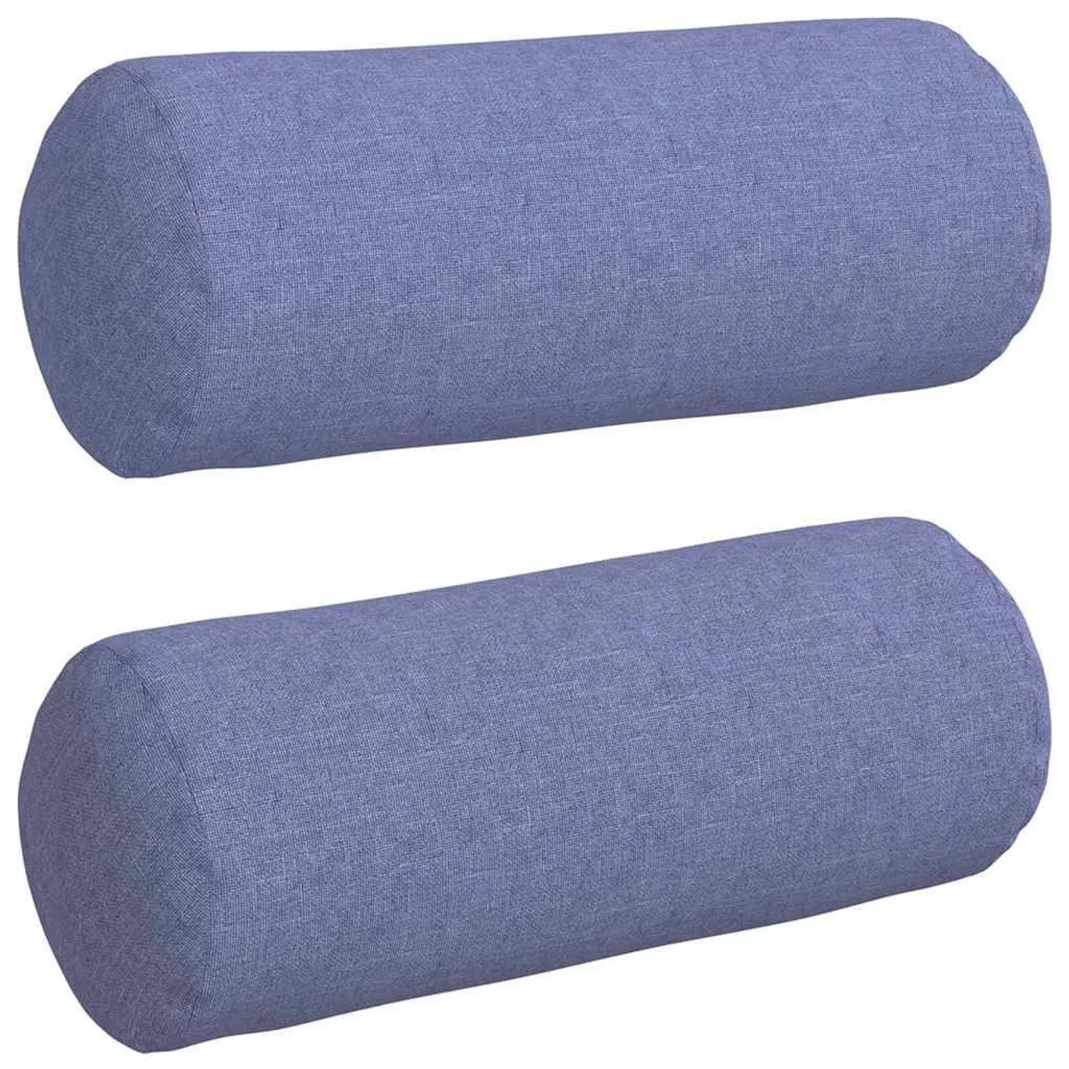 vidaXL Bolsterkissen 2 Stück Jeans Blau Ø 15 x 40 cm Stoff 42014282