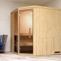 Weka Element-Ecksauna Varberg 2 Sparset mit Glastür und Fenster, Fichtenholz natur