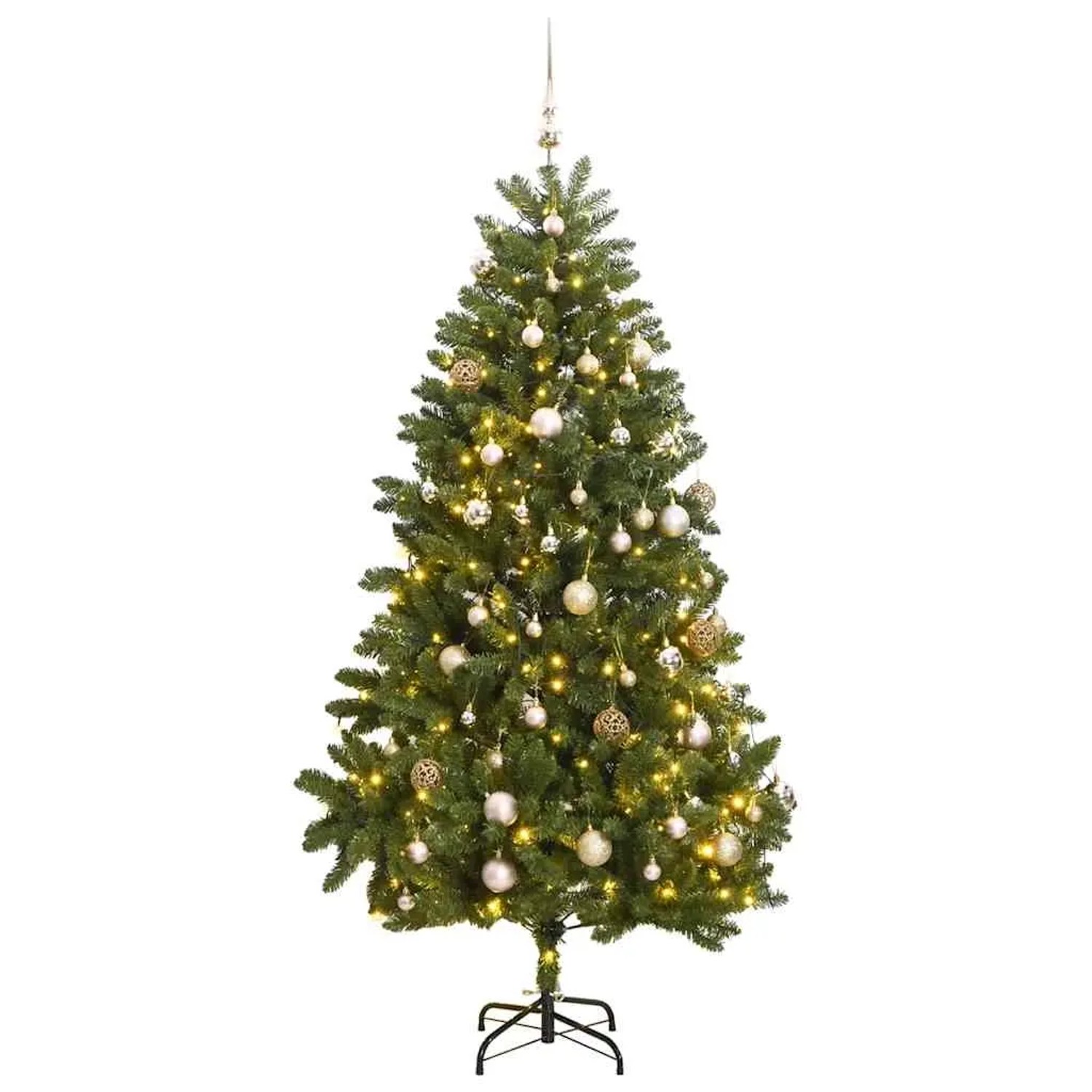vidaXL Künstlicher Weihnachtsbaum Klappbar mit Kugeln 300 LEDs 300 cm 3210150