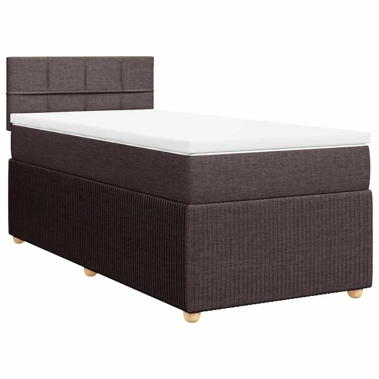 Thumbnail - vidaXL Boxspringbett mit Matratze Dunkelbraun 80x200 cm Stoff 3289586