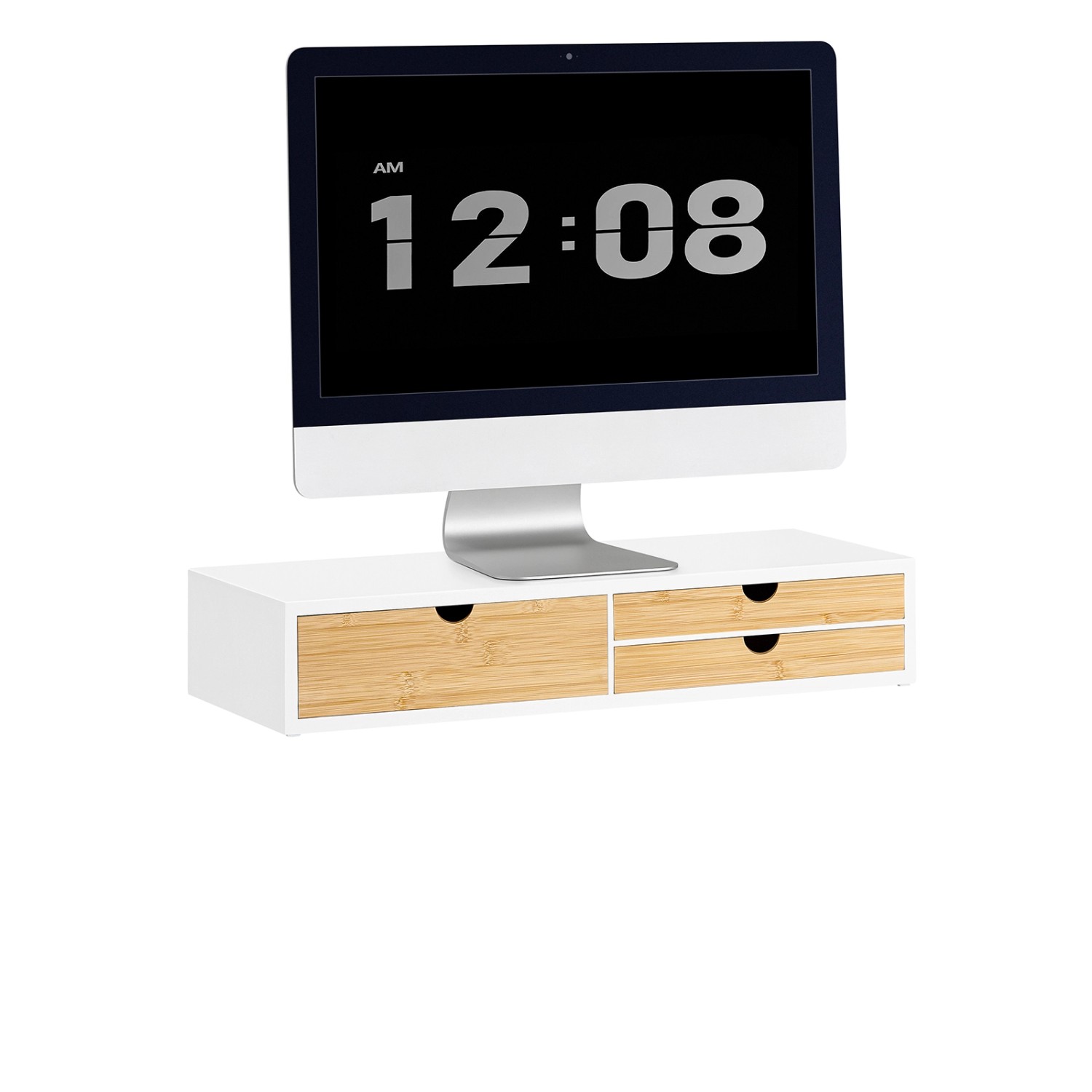 SoBuy Monitorständer mit 3 Schubladen Monitorerhöhung für Schreibtisch 60x1 günstig online kaufen