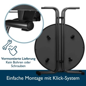 Beautissu Bellini Stehtisch Ø 80cm Schwarz mit Premium Stehtischhusse Ø 80cm Bordeaux