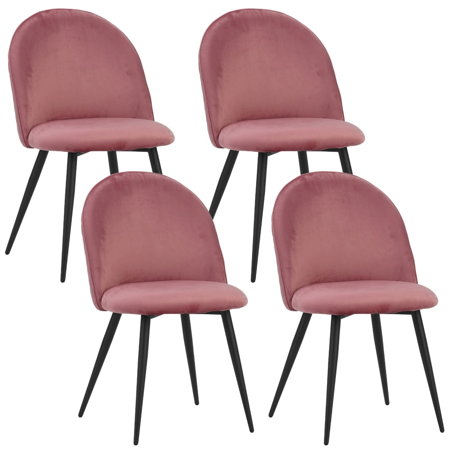 Thumbnail - Albatros Esszimmerstuhl CAPO Samt 4er Set Rosa