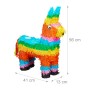 Bunte Lama Pinata aus Papier, 56 cm hoch, 41 cm breit, für Geburtstage und Partys.