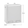Svita TM2X15 Mülleimer, 30L Abfalleimer mit 2 Fächern, grau, mit Maßen.