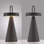 Schwarze LED-Akku-Tischleuchte Alwa, 28,9 cm hoch, für Innen & Außen. Dekoleuchte mit warmweißem Licht.
