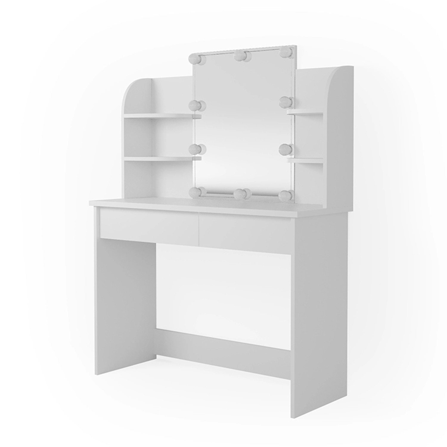 Vicco Schminktisch Charlotte Weiß 108 cm mit LED Beleuchtung günstig online kaufen
