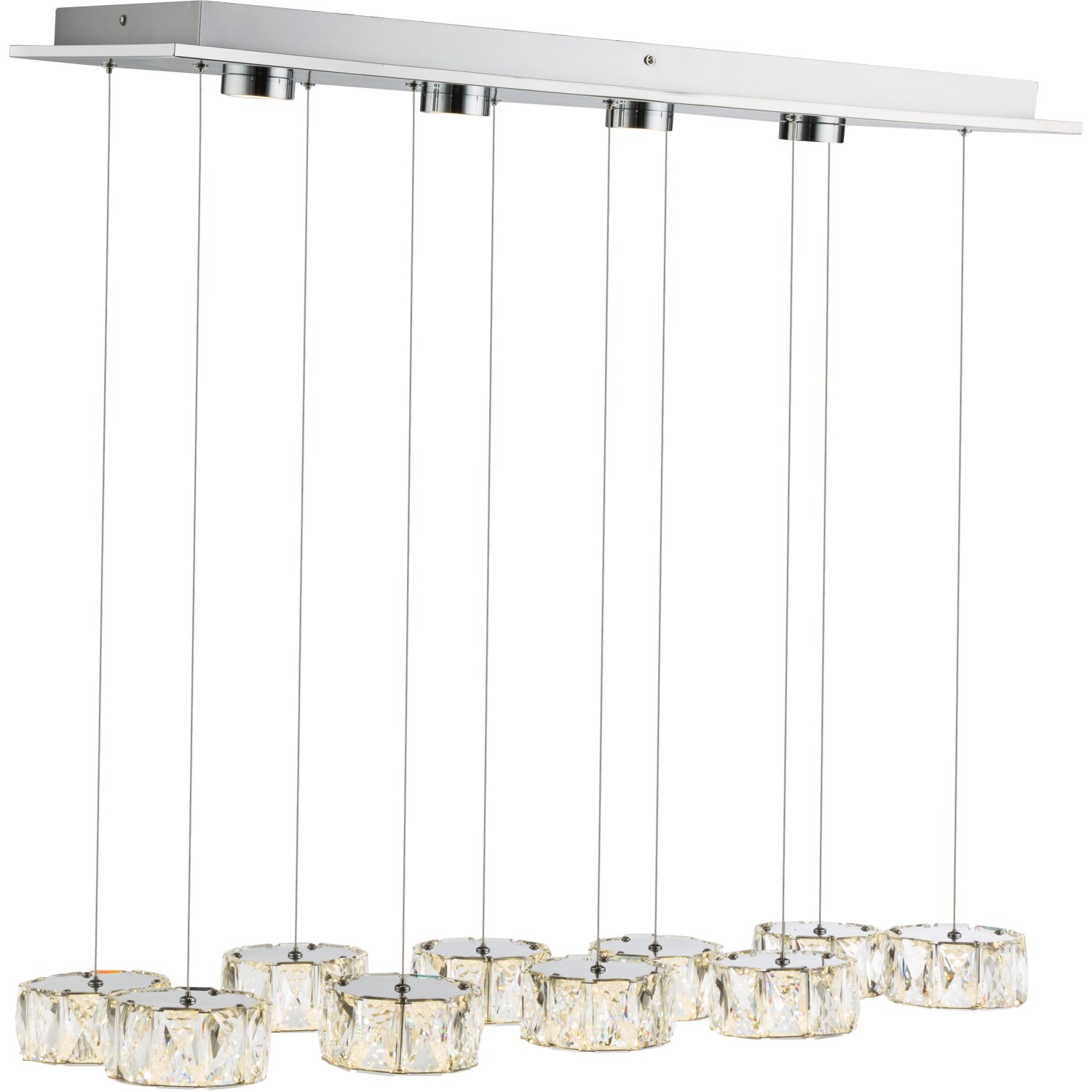 Globo LED-Pendelleuchte Amur Chrom 14-flammig