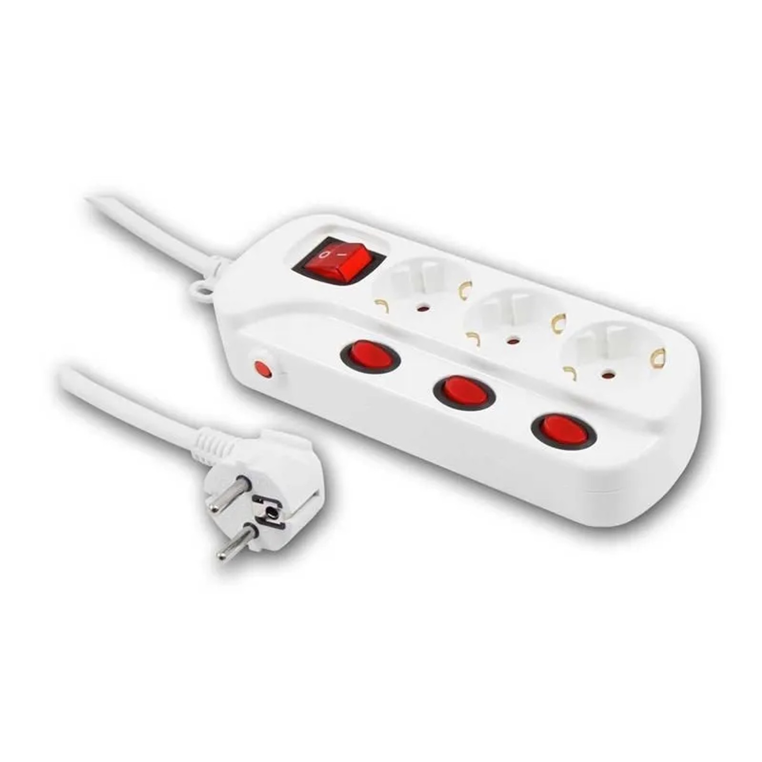 world-trading-net Tischsteckdose mit Gesamt-& Einzelschaltung 3-fach