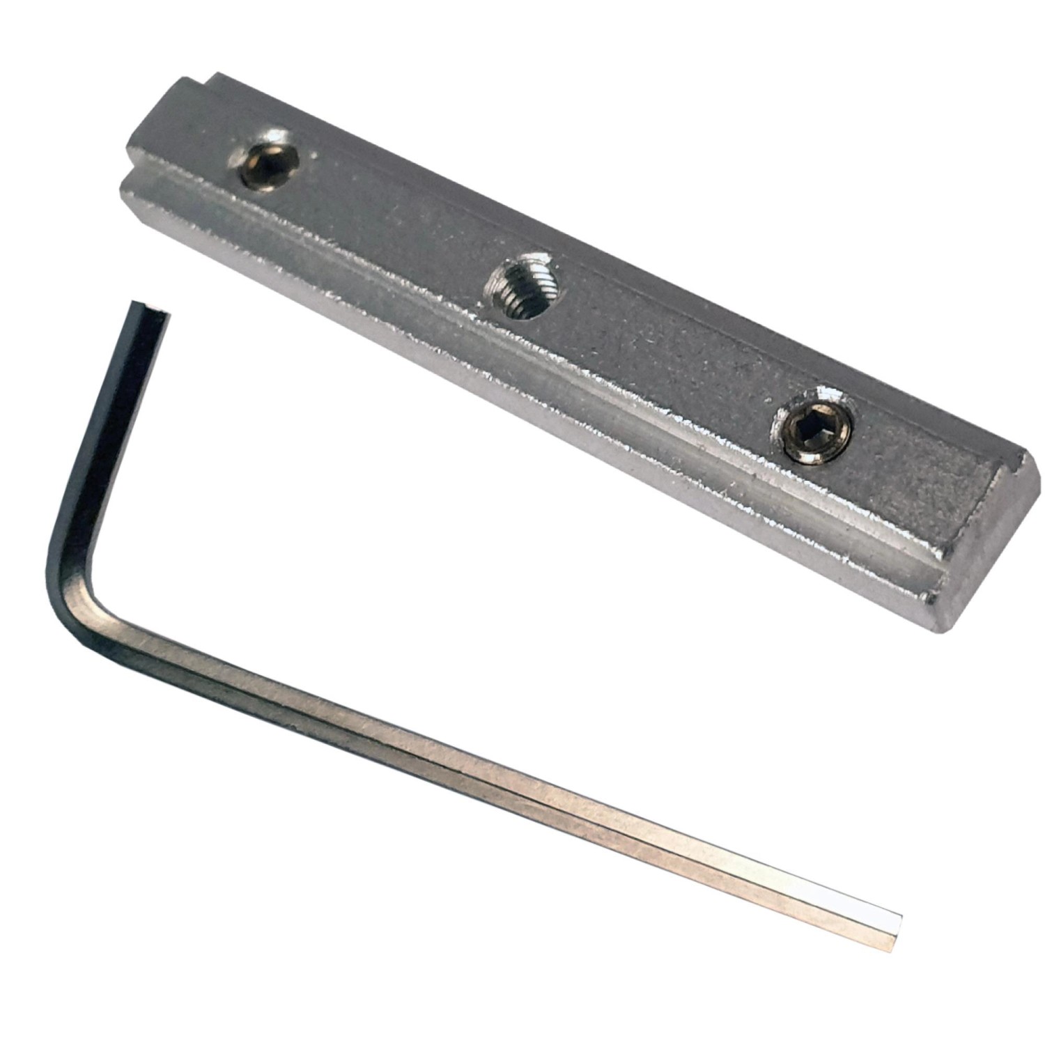 Verbinder für Bestlivings Gardinenschiene, Aluminium silber, mit Inbusschlüssel.