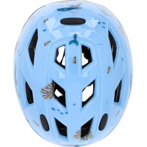 Blauer Fischer Kinder Fahrradhelm Plus Dolphin XS/S mit Delfin-Motiv und Belüftungslöchern.