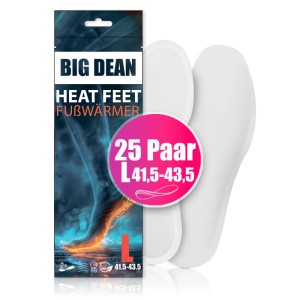 BigDean 25 Paar Fußwärmer Sohlenwärmer für Schuhgröße 41,5 43,5 8h Wärme BigDean 25 Paar Fußwärmer – Sohlenwärmer für Schuhgröße 41,5-43,5 8h Wärme