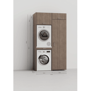 Waschturm Waschmaschinenschrank Slimline 3.4 Natur Eiche-Optik