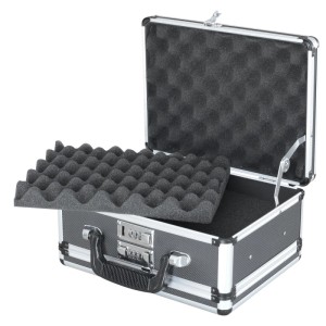 HMF 14411-02 Alu Transportkoffer Doppelseitig 31 x 26 x 15 cm Schwarz