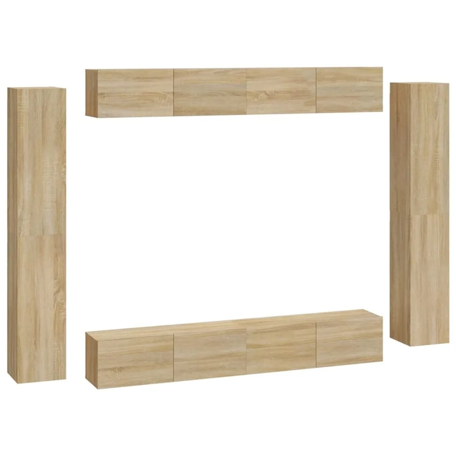 vidaXL 8-Tlg TV-Schrank-Set Sonoma-Eiche Holzwerkstoff 3114296