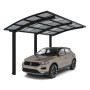 Ximax Alu Carport Portoforte Schwarz XL mit Auto. Einzelcarport mit Carbonat-Dachplatten.