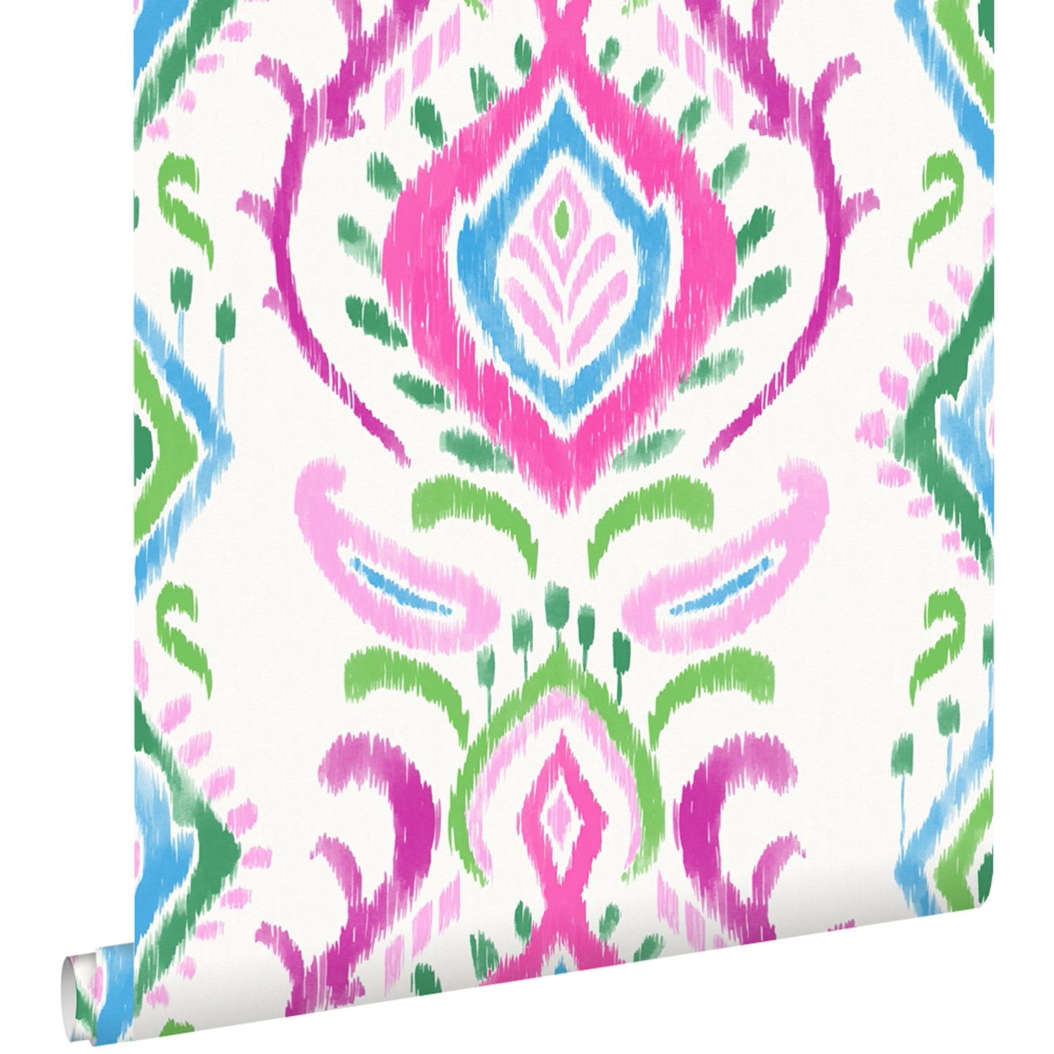 ESTAhome Tapete Barockmuster Grün und Rosa 53 cm x 10.05 m günstig online kaufen