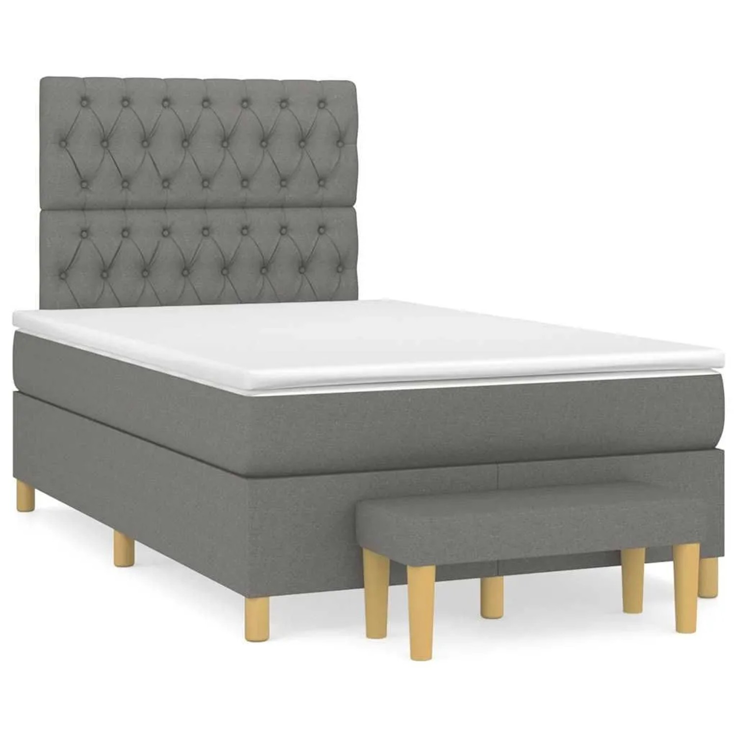 vidaXL Boxspringbett mit Matratze Dunkelgrau 120x190 cm Stoff 3270426 günstig online kaufen