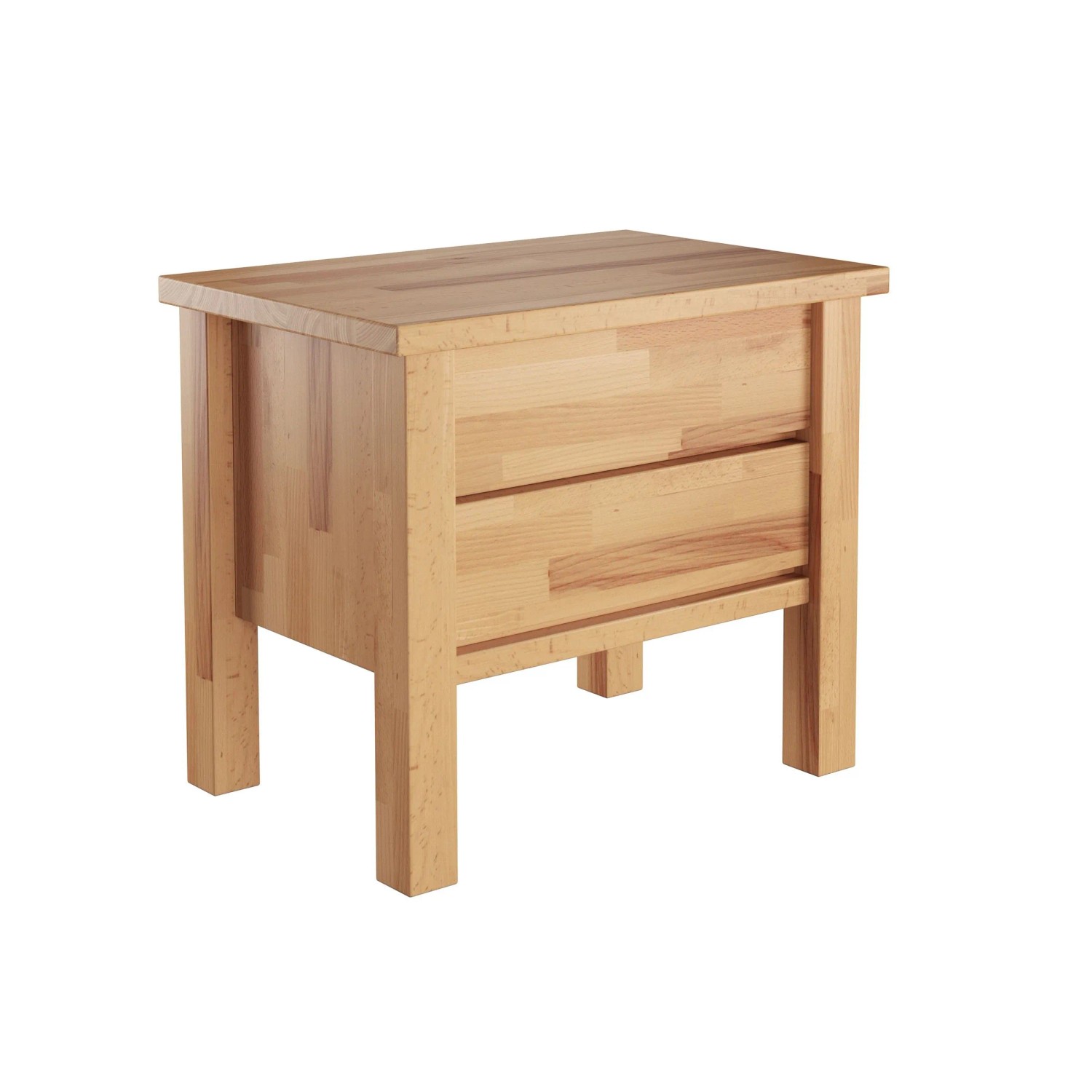 Erst-Holz Nachtkonsole Buche Geölt Massivholz Nachttisch Zwei Schubladen
